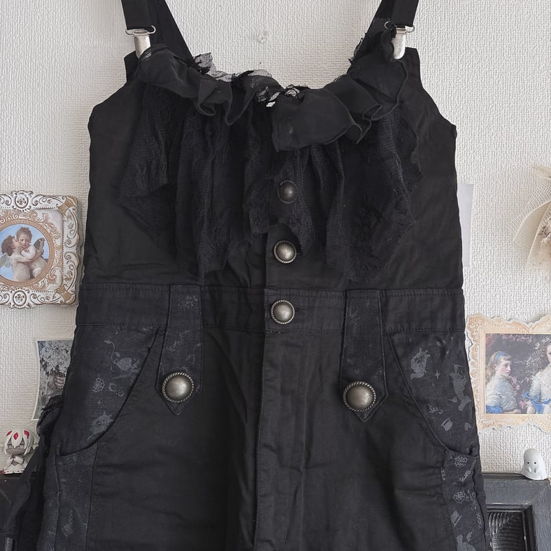 h.NAOTO GRAMM オーバーオール エイチナオト NAOTO GRAMM 黒レース