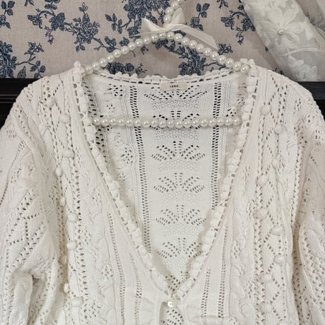 IENA コットンクロシェショートボレロ