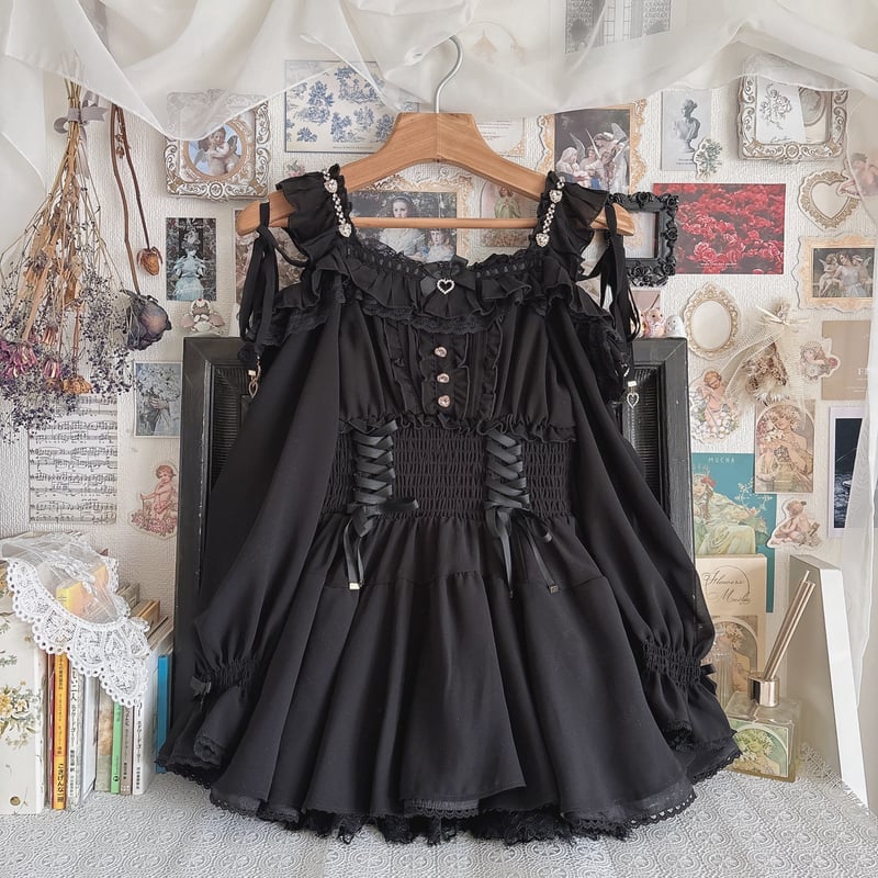 LIZ LISA オフショルシフォンセットアップ | anonymous