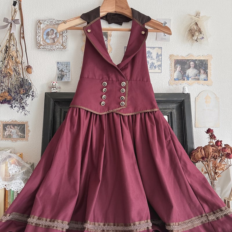 ♡Amavelボルドーリボンブラウスとストライプジャンスカ2点セット♡コーデ売り m27187867638_1.jpg?1720955899