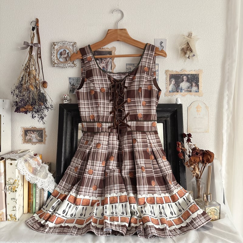 Ank Rouge ビスケット柄ワンピース Ank Rouge ビスケット柄ワンピース