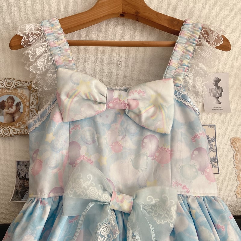 しゃぼん玉ジャンパースカート カチューシャ　セット しゃぼん玉ジャンパースカート カチューシャ セット