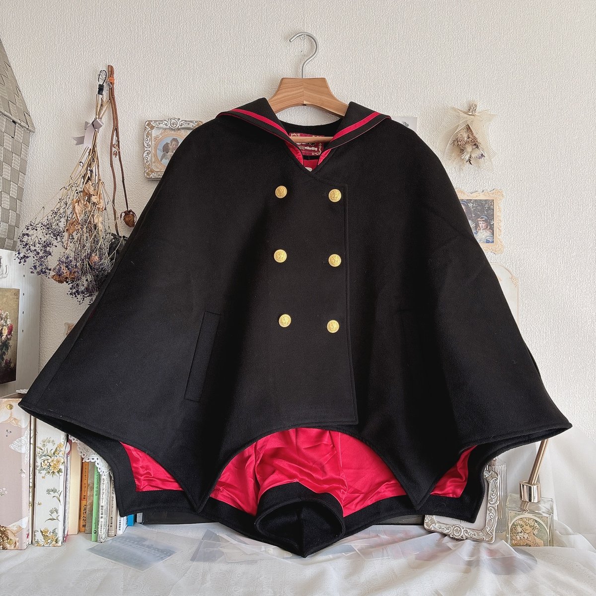 BLACK PEACE NOW コウモリマント 美品 BPN BLACK PEACE NOW コウモリ襟 マント ゴシック 黒