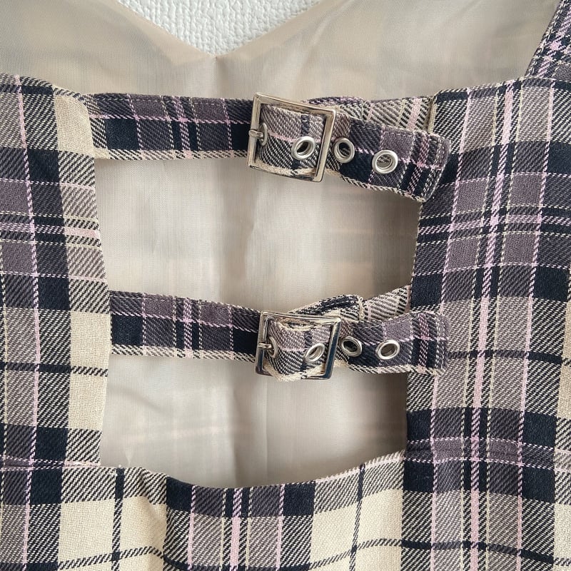 BUBBLES タータンチェックキャミワンピース | anonymous