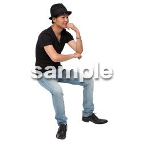 Cutout People　座る　男性　LL_483