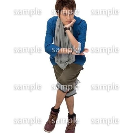 Cutout People　鳥瞰　座る男性 　FF_426