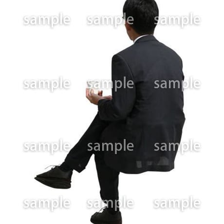 人物切抜き素材　座る人編　H_126