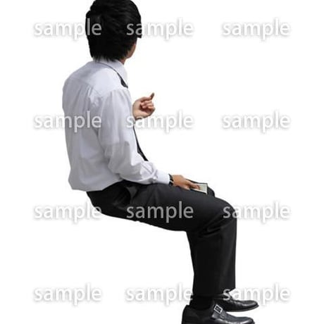 人物切抜き素材　座る人Ⅱ編　Q_383