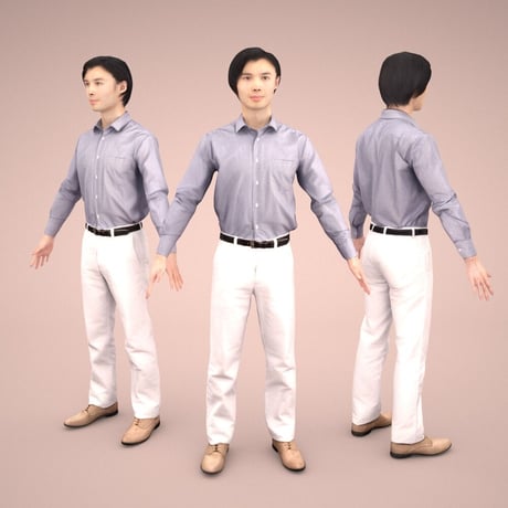 3D人モデルAポーズ　066_Syun
