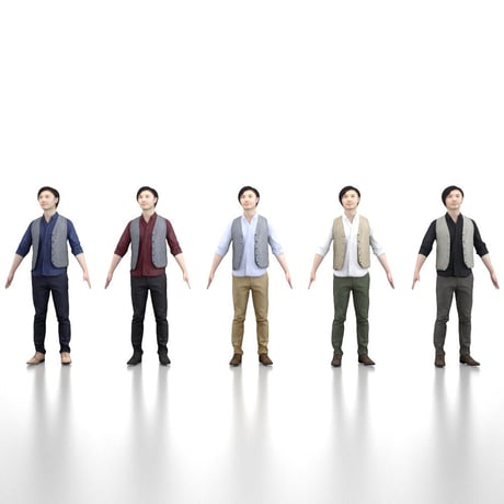 3D人モデルAポーズ　070_Syun