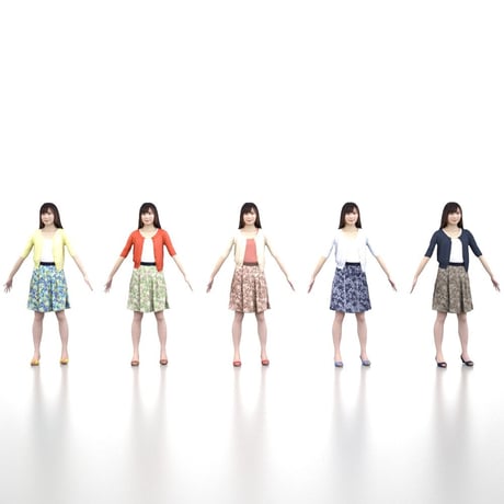 3D人モデルAポーズ　080_Yui