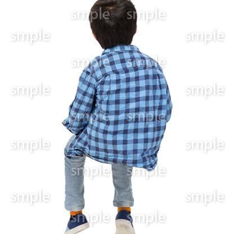 Cutout People　座る　男の子　LL_535