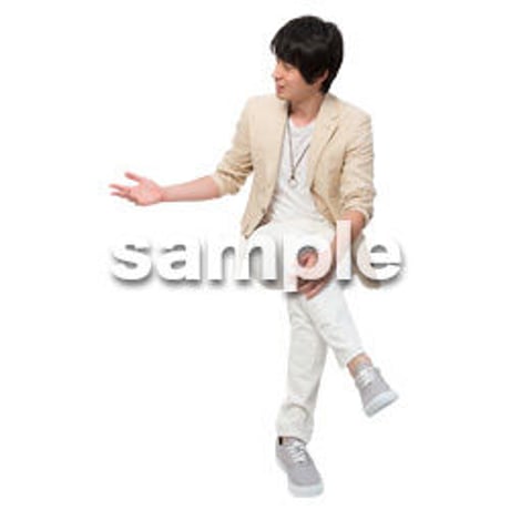 Cutout People　座る　男性　LL_301