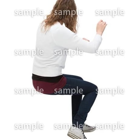 Cutout People　外国人-女性-座る　BB_479