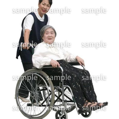 人物切抜き素材　医療・シニア車椅子編　D_284