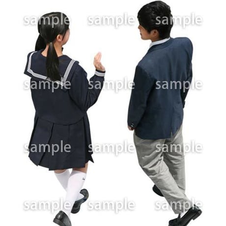 人物切抜き素材　キッズ・スクール編　鳥瞰　O_491