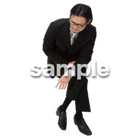 Cutout People　鳥瞰　座る男性 　FF_391
