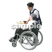 人物切抜き素材　医療・シニア車椅子編　D_294