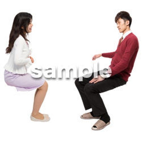 Cutout People　アットホーム　座る　II_398