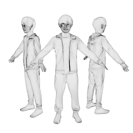 3D人モデルAポーズ　040_Toru