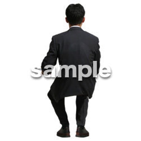 人物切抜き素材　座る人編　H_128