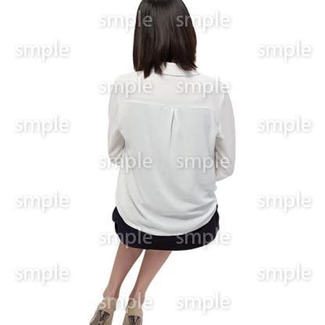 Cutout People　座る女性　KK_155