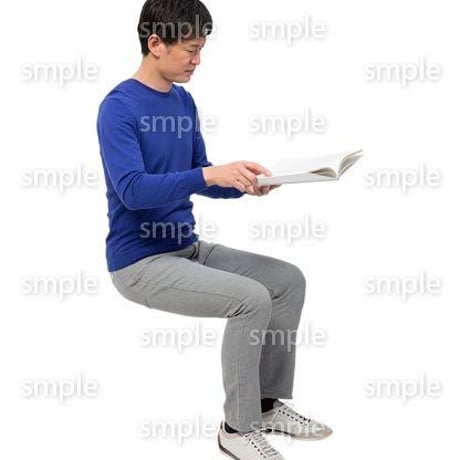 Cutout People　座る　男性　LL_383