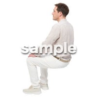 Cutout People　座る　外国人男性　LL_594
