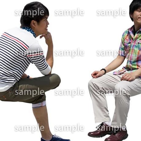 人物切抜き素材　座る人Ⅱ編　Q_075
