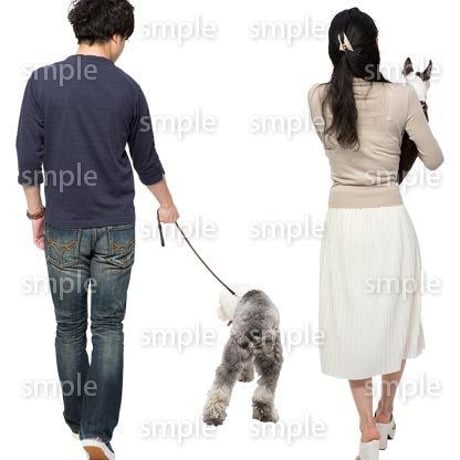 Cutout People　犬の散歩　II_480