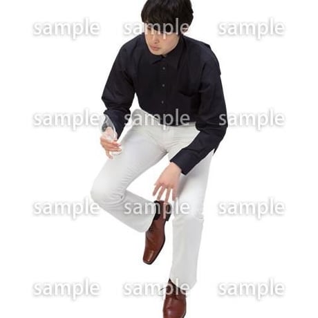 Cutout People　鳥瞰　座る男性 　FF_411