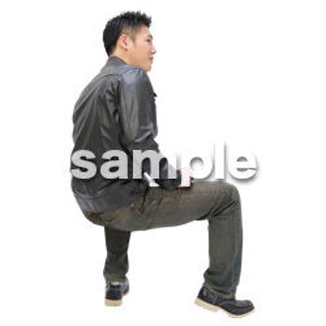 Cutout People　座る　男性　LL_465