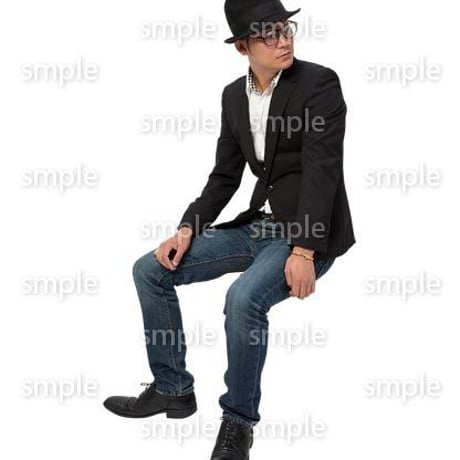 Cutout People　座る　男性　LL_157