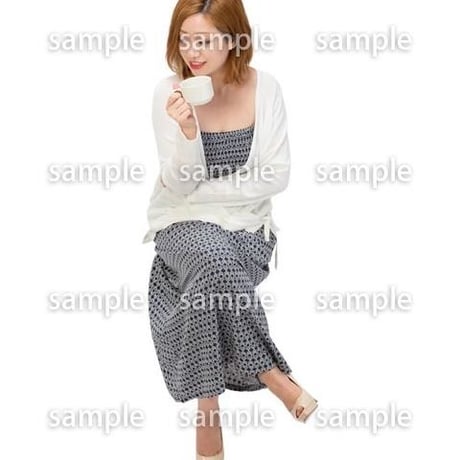 Cutout People　鳥瞰　座る女性 　FF_491
