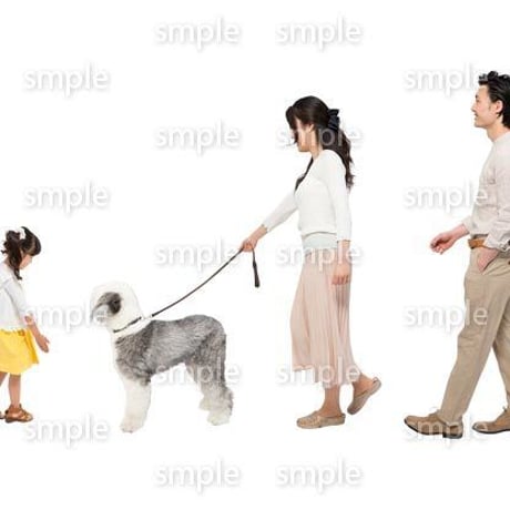 Cutout People　犬の散歩　II_443