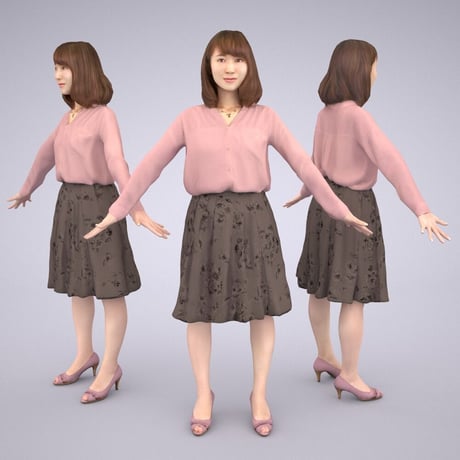 3D人モデルAポーズ　012_Kana