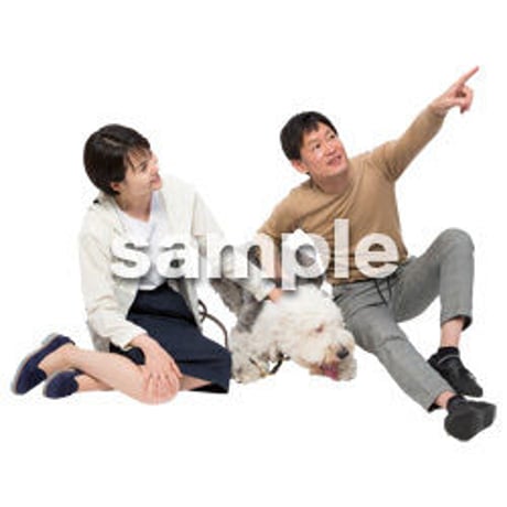 Cutout People　犬の散歩　II_486