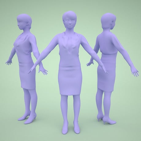 3D人モデルAポーズ　030_Aya