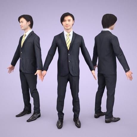 3D人モデルAポーズ　064_Syun