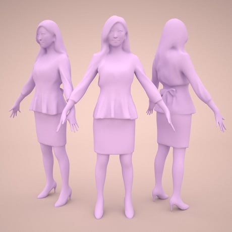 3D人モデルAポーズ　060_Mao