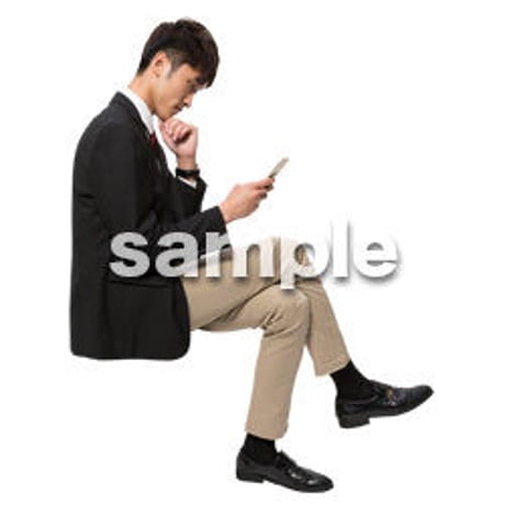 Cutout People　座る　男性　LL_058