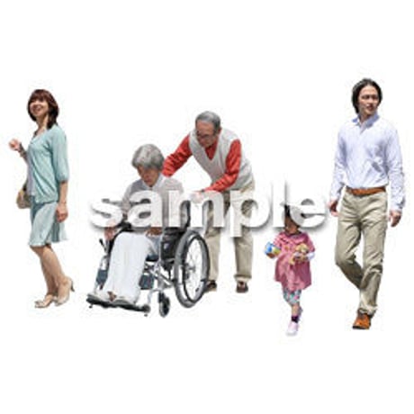 人物切抜き素材　シニア介護編　S_002
