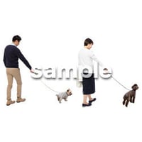 Cutout People　犬の散歩　II_469