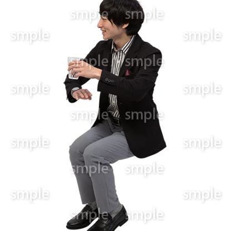 Cutout People　座る　男性　LL_147