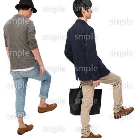 Cutout People　階段を上る動作　JJ_440