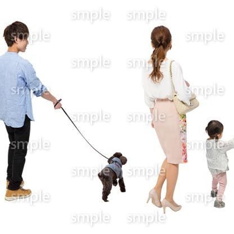 Cutout People　犬の散歩　II_454