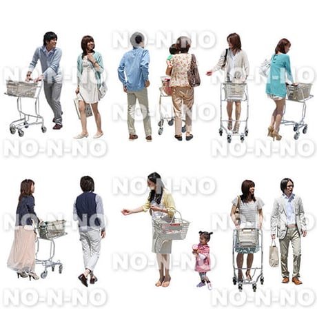人物切抜きセット☆ショッピングカート　1_set062