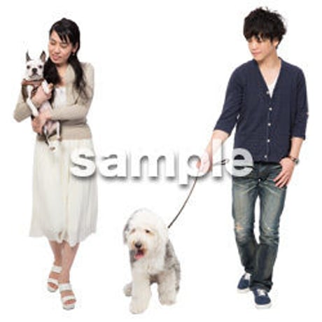 Cutout People　犬の散歩　II_476