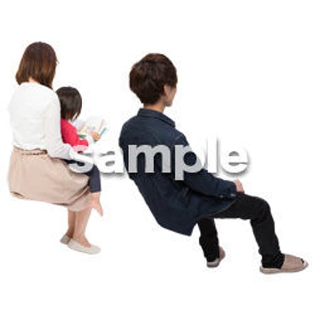 Cutout People　アットホーム　座る　II_364