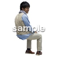 人物切抜き素材　座る人Ⅱ編　Q_560
